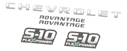 Faixa Adesivos Chevrolet S10 Advantage Emblema 2011 S10kit07