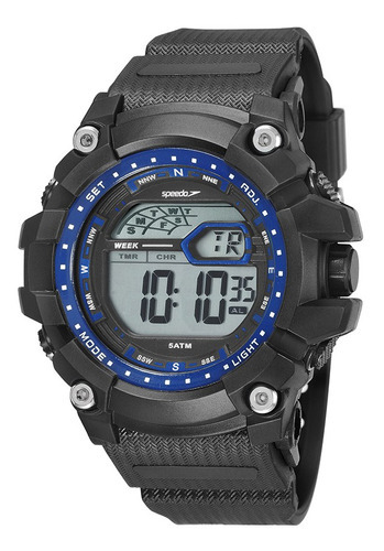 Relógio Speedo Masculino Digital Preto 11004g0evnp4 Cor do fundo Cinza