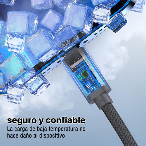 Cable Carga Usb Compatible Para iPhone 1m 2.4a Color Gris