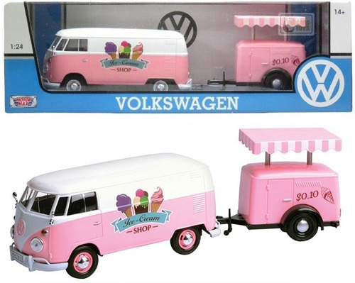 Volkswagen Kombi + Trailer Carrinho De Sorvete 1/24 Motormax