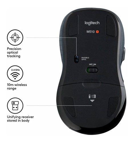 Mouse Logitech M510 Inalambrico Optico