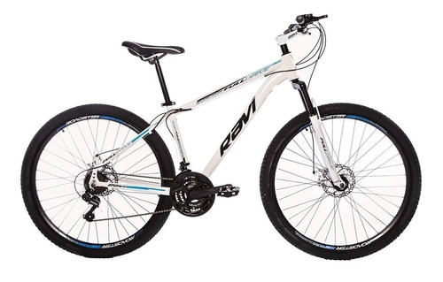 Mountain bike Ravi Bike Full Drive aro 29 17 21v freios de disco mecânico cor branco/azul