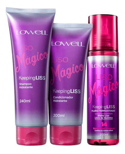 Lowell Liso Mágico Kit 3 Produtos