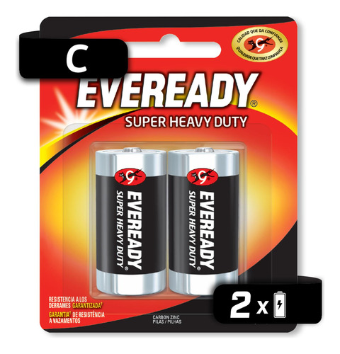 Pila Eveready Carbon Zinc C Blister 2 Unidades