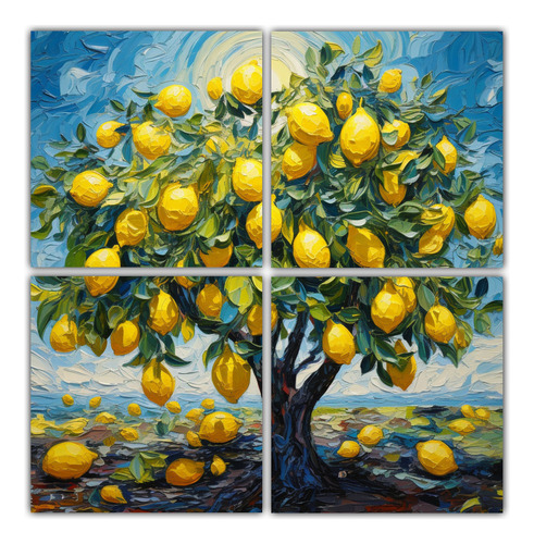 160x160cm Cuadro Moderno Para Comedor - Lemon Tree Estilo Ab