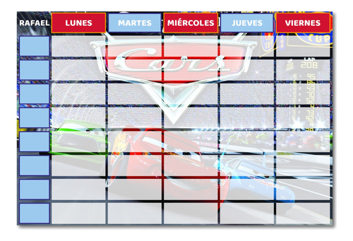 Horario Escolar Con Imán 100% Personalizado Y Reutilizable.