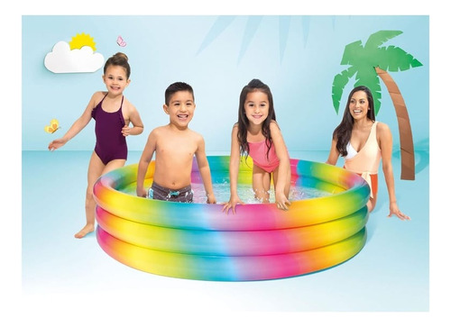 Inflable De Tres Aros Para Agua Multicolor