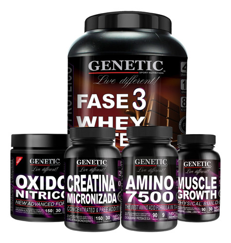 Anabol 5 Masa Muscular Whey Aminos Creatina Arginina Genetic