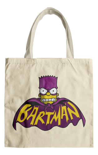 Bolsa Morral Tela Tote Bag Los Simpson Batman Bart Héroe