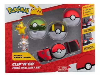 Pokemon Clip 'n' Go Pokebolas Set Cinturón Pikachu Scorbunny