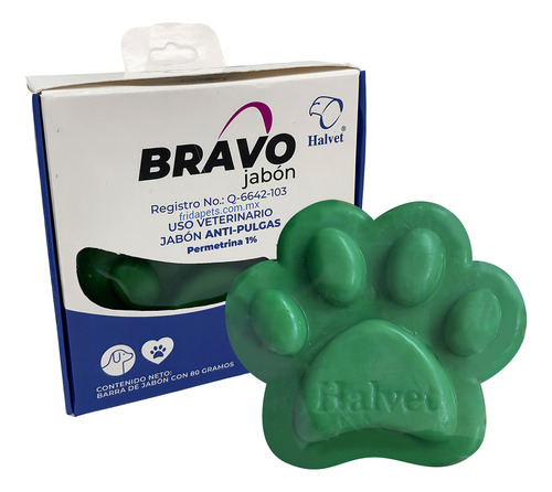 Jabon Anti-pulgas Y Garrapatas Para Perros Bravo 80g