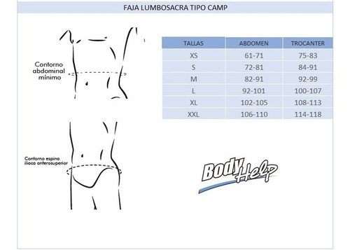 Imagen 5 de 10 de Faja Lumbosacra Tipo Camp Body Help Beige