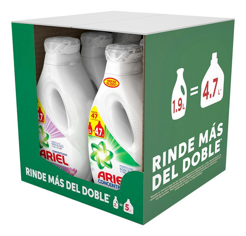 Pack Detergente Ariel Líquido 1.9lt 4ud+ariel Tod 1.9lt 2ud