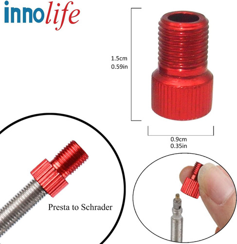 Innolife 10 Pcs Presta De Aluminio A Schrader Converter Válv