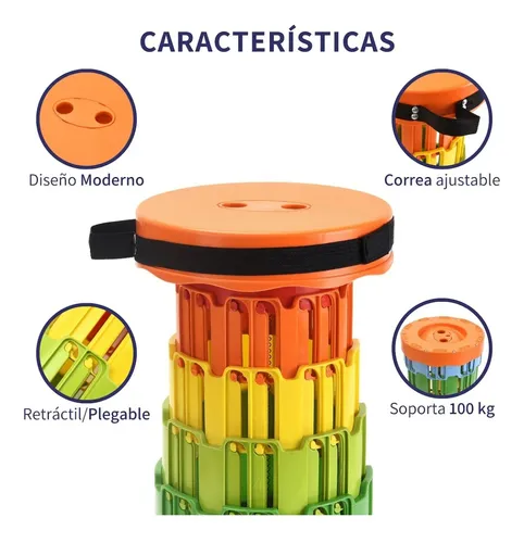 Taburete Banco Butaco Silla Plegable Picool Telescopico
