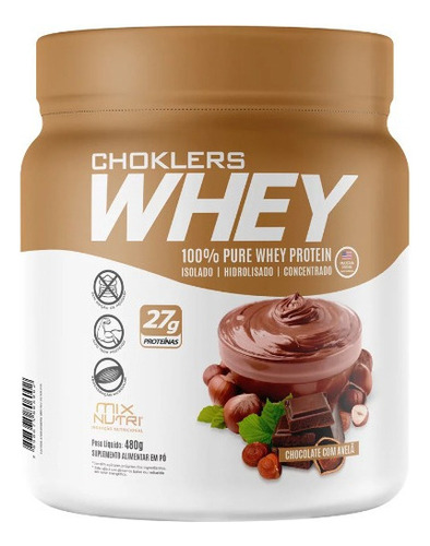 Choklers Whey 3w Protein Chocolate C/ Avelã - Mix Nutri 480g Sabor Chocolate Com Avelã