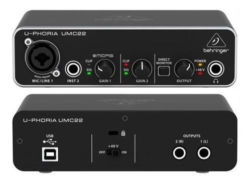 Behringer Umc22 Interface Usb 2x2 Placa De Sonido Audio Umc