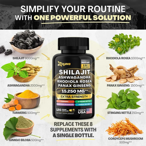 Zoyava Pure Himalayan Shilajit, 9000 Mg Por Porção