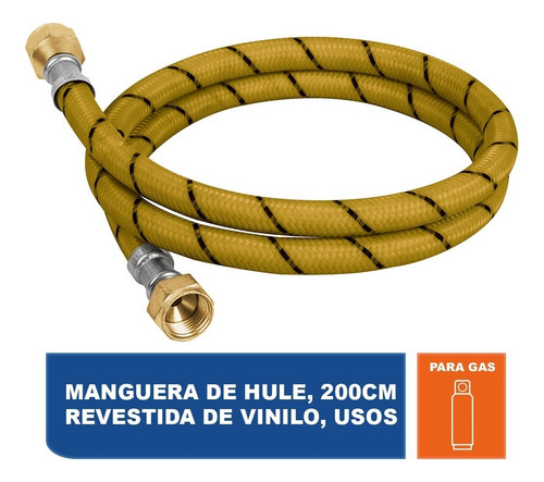Manguera De Hule, 200cm, Revestida De Vinilo, Usos, 49186