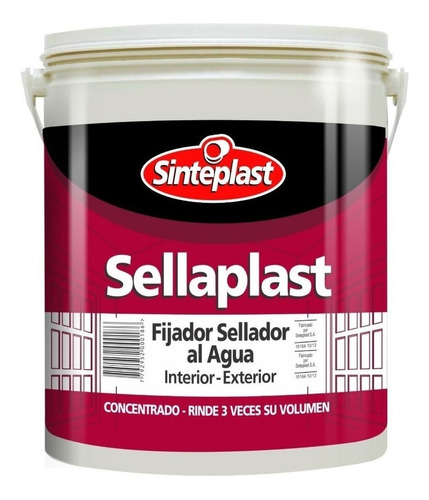 Sellaplast Fijador Sellador Al Agua 4 Lts Sinteplast 