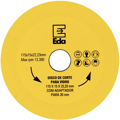 Disco De Corte Para Vidro 115mm Serra Mármore Esmerilhadeira