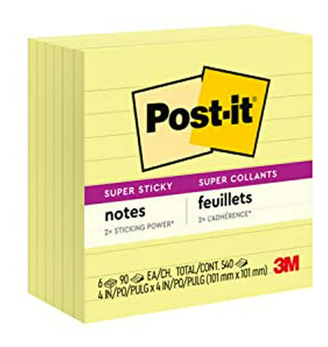 Post-it Pegajoso Estupendo Notas, 2x Pegarse Potencia, 4 X 4