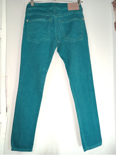 Pantalo Marca Kosiuko Denim Color Azul Petroleo, Talle 40/s