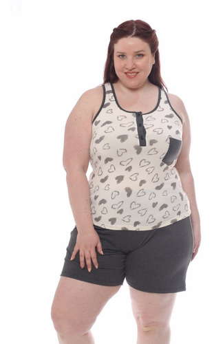 Imagen 5 de 9 de Pijama De Verano Mujer Talles Grandes Art 862 Premium