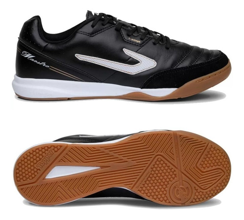 Imagem 2 de 7 de Chuteira Futsal Topper Maestro Pro 3 In Profissional Preto