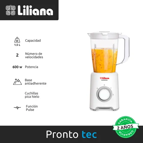 Licuadora Liliana Al451 Jarra 1 5 Lts Pica Hielo 600 W