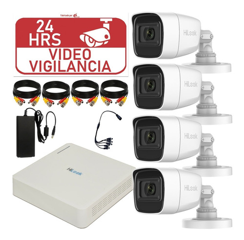 Kit Video Vigilancia Hilook Dvr 1080p Lite 4 Cámaras Audio