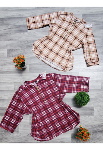 Blusa Yo M686 Cuadros Talla Extra Estirable Casual O Vestir