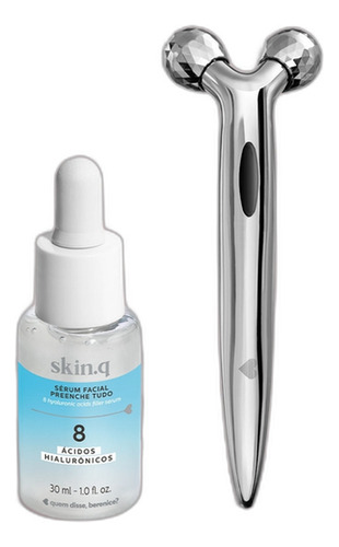 Kit Skincare: Sérum Facial Skin.q + Massageador Facial 3d
