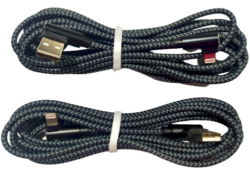 Cable Compatible Para iPhone De 90 Grados De Nylon 3 Metros 