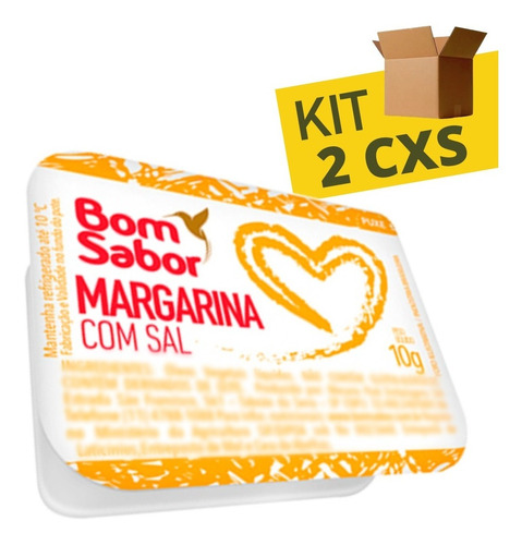 Mini Margarina Bom Sabor 10g Blister Sachê Pote 288un - 2cxs