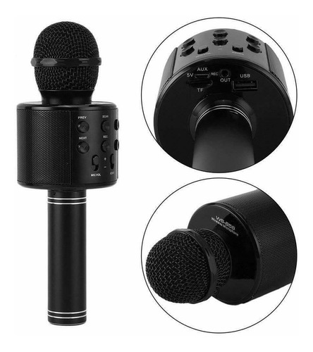 Imagen 1 de 5 de Microfono Multifuncional Inalambrico Bluetooth Karaoke