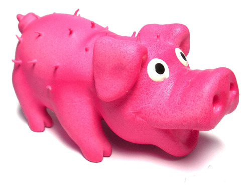 Latex Dog Squeaky Chew Toy Mini Pig Pink 3.9 