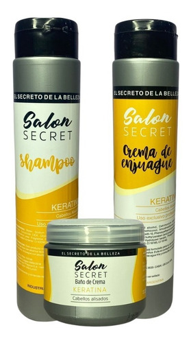 Combo Shampoo+enjuague Keratina 370+baño 240ml Salon Secret