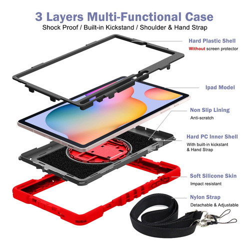 Imagen 8 de 9 de Funda Para Tablet Samsung Tab S6 Lite Sm-p613/p619 10.4 2022
