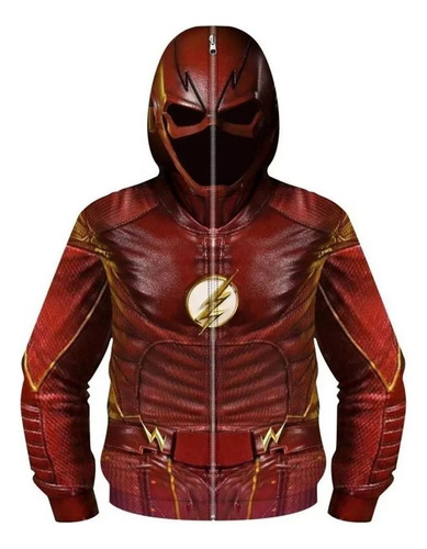 The Flash Cremallera Sudadera Enmascarada Cosplay Para Niños