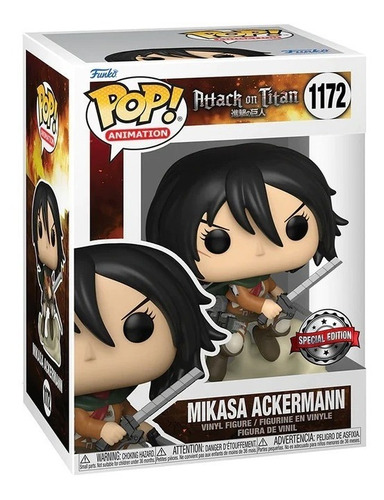 Figura De Accion Mikasa Ackerman 1172 Special Edition Attack On Titan Funko Pop