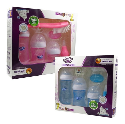 Set De 3 Mamaderas Kit Chupete Limpia Nariz Para Bebes A-10