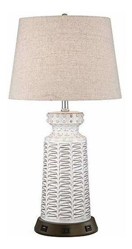 Lámpara De Mesa - Helene Country Cottage Table Lamp With Usb