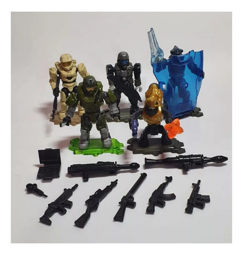 Serie Halo Mega Bloks 5 Figuras Original Y Equipo Happy Game