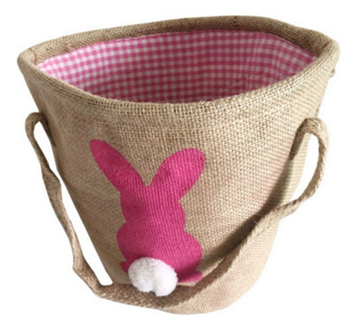 Bolsa Creativa De Yute Con Diseño De Conejo De Pascua Con Es