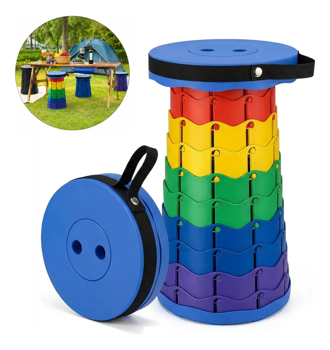 Banqueta Retrátil Portátil Ajustável para Pesca, Camping e Praia – Suporta 150 kg