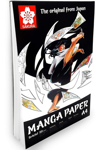  Sakura Bristol Manga Paper 20 hojas  lisa 1 materias unidad x 1 21cm x 14.8cm