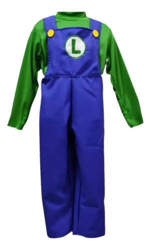Disfraz De Luigi Super Mario Bross Con Accesorios