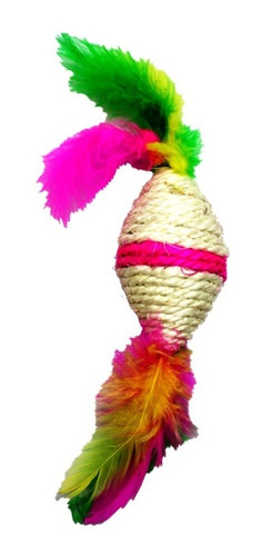 Juguete Gato Caramelo Plumas 7.5cm Cuerda Fancy Pets