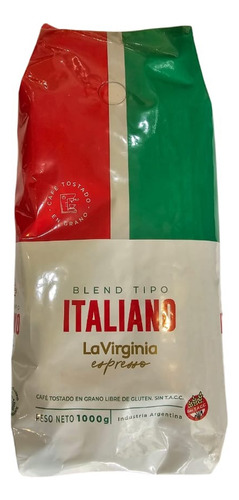 Café Tostado Tipo Blend La Virginia En Grano Italiano 1kg